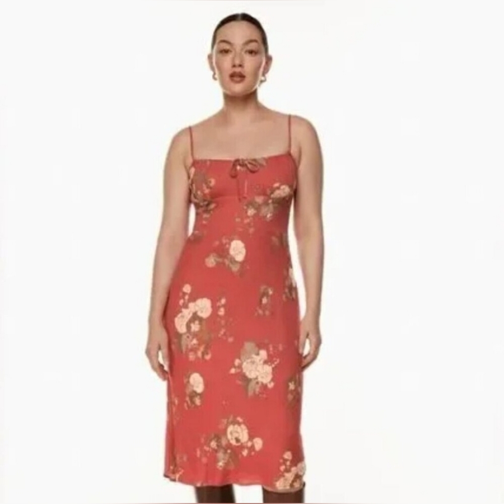 New Wilfred Red Chestnut Bellow Midi Dress Size 4